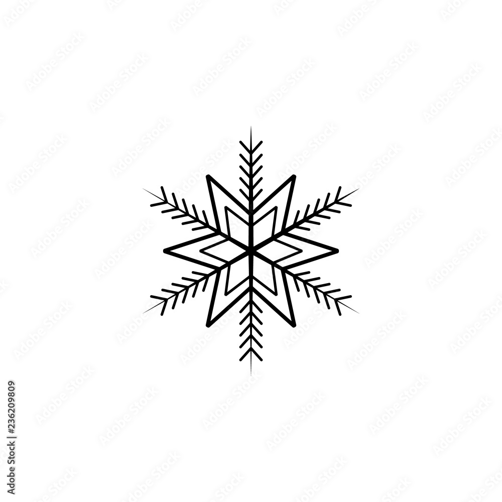 Snowflake icon. Christmas and winter theme. Simple outline illustration Snowflake icon. Christmas and winter theme. Simple outline illustration
