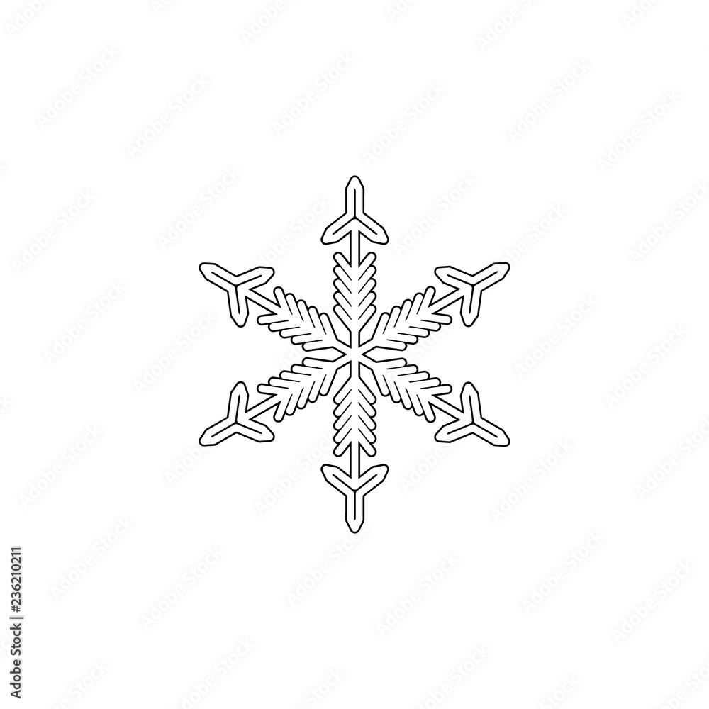 Fototapeta premium Snowflake icon. Christmas and winter theme. Simple outline illustration