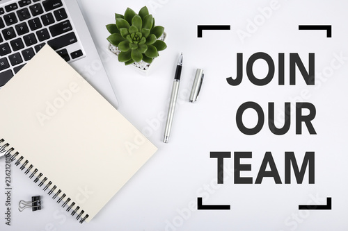 Принти на полотні Join Our Team Concept On Top View Office Table Desk