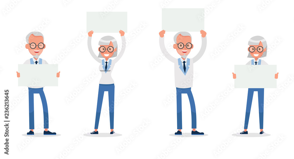 business people working and different poses action character vector design no16