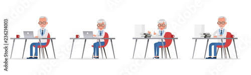 business people working and different poses action character vector design no30
