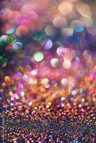 glitter gold bokeh Colorfull Blurred abstract background for birthday, anniversary, wedding, new year eve or Christmas
