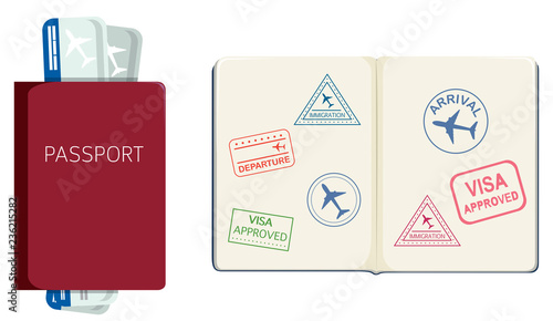 Passport and boarding pass