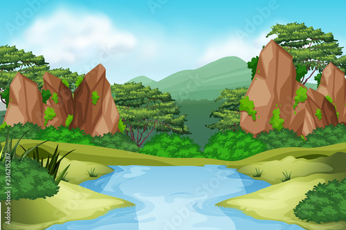 River enviroment landscape scene