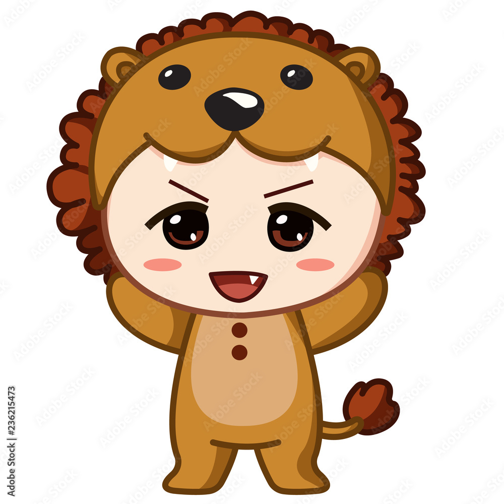Fototapeta premium baby in cute Lion costume 