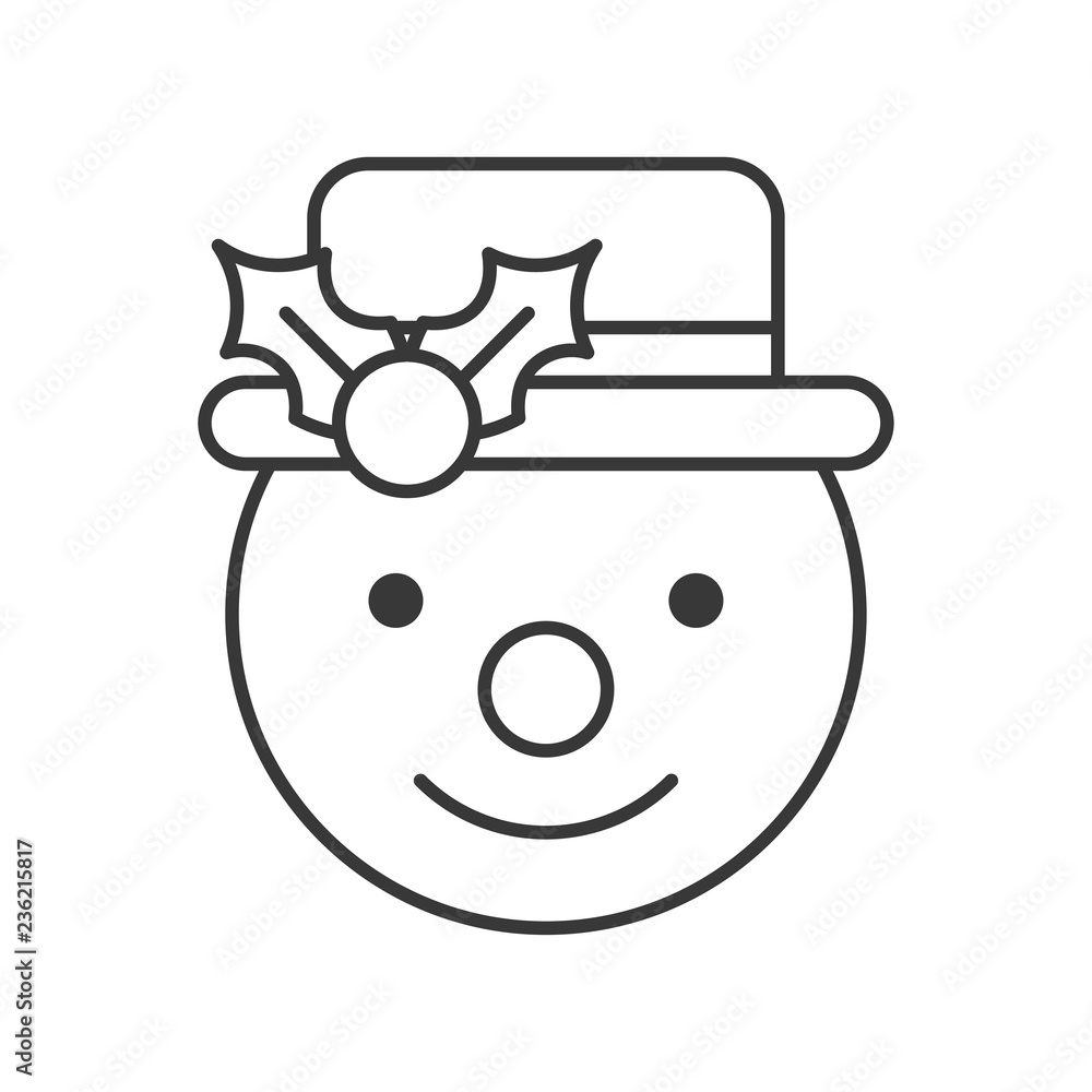 snowman editable outline icon, winter christmas theme snowman editable outline icon, winter christmas theme