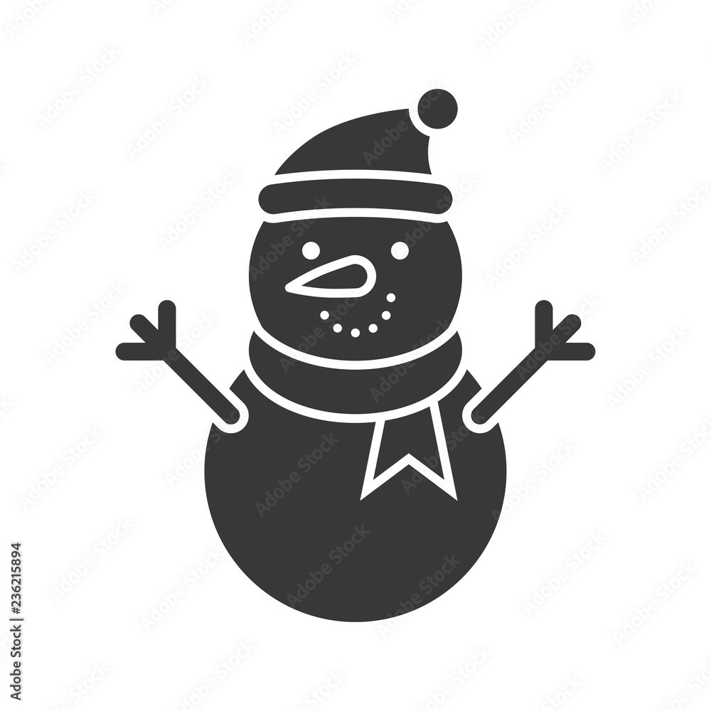 Obraz premium snowman icon in silhouette design for use as material in christmas theme