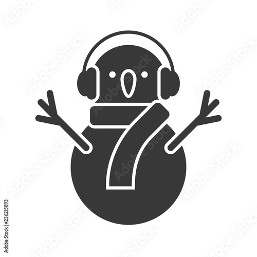 snowman icon in silhouette design for use as material in christmas theme