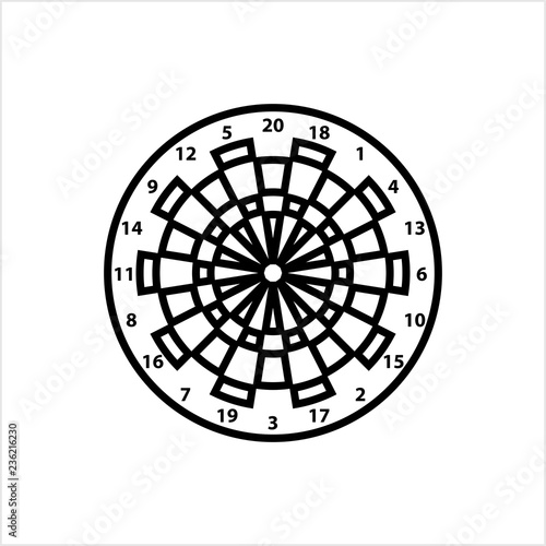 Dart Board Icon, Dartboard Icon