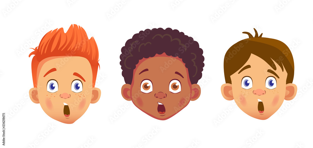 faces of boys character set
