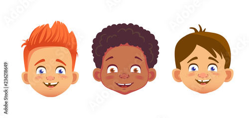 faces of boys character set