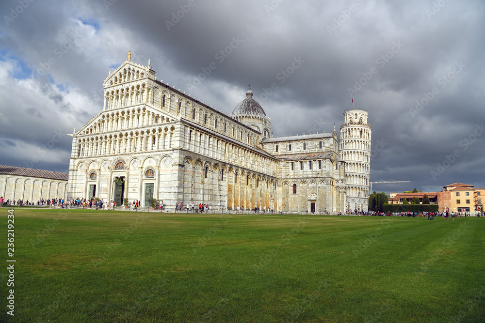 Pisa Cathedral and the Leaning Tower. Pisa, Italy.