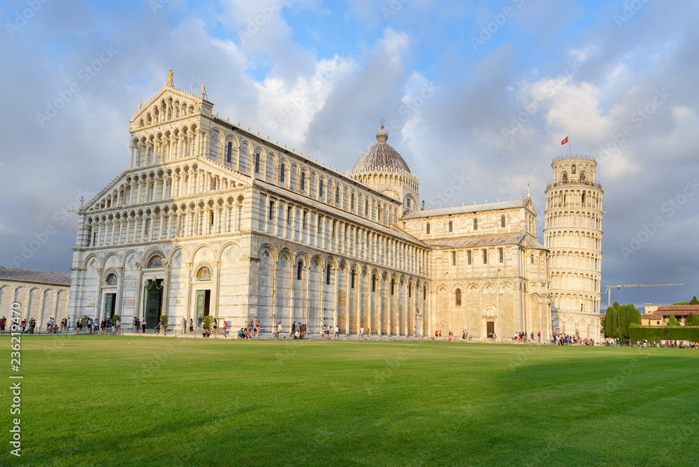 Pisa Cathedral and the Leaning Tower. Pisa, Italy.