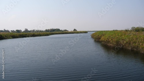 Boat cruise on the Okavango Delta in Botswana photo