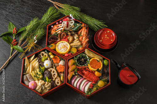 一般的なおせち料理 General Japanese New Year dishes(osechi)

