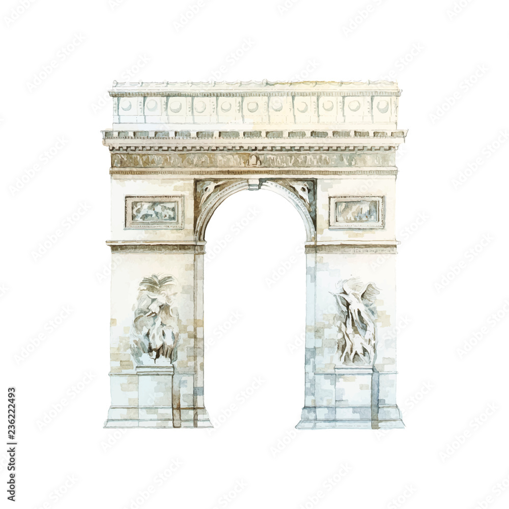 Arc de Triomphe in Paris vector