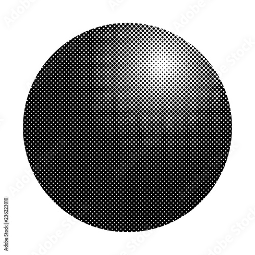 Black halftone badge on white background vector