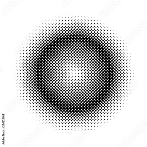 Black halftone badge on white background vector