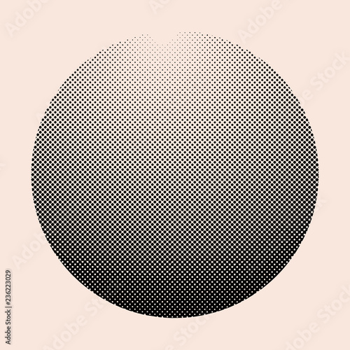 Black vintage halftone badge on beige background vector