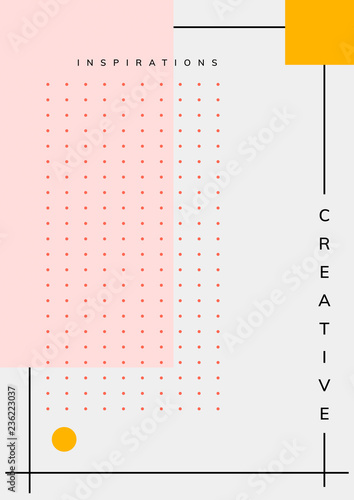 Minimal Memphis design inspiration poster vector