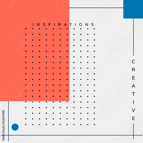 Minimal Memphis design inspiration poster vector