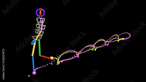 Bild auf Leinwand Gait recognition , motion capture 3d render of character walking