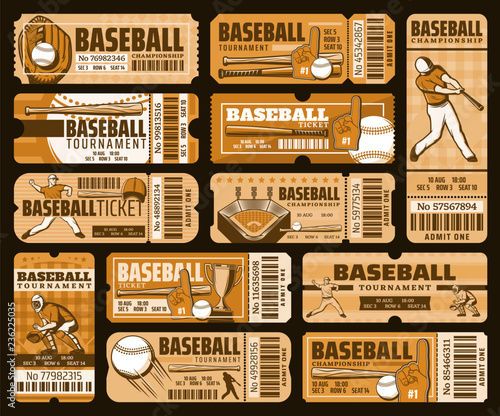 Baseball sport game tickets, championship match