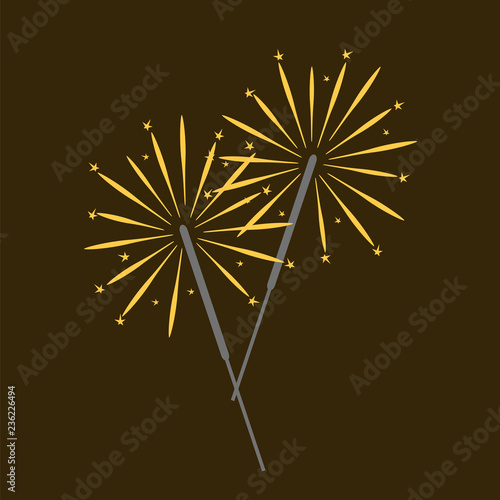 Bengal lights, on a dark background, vector illustration