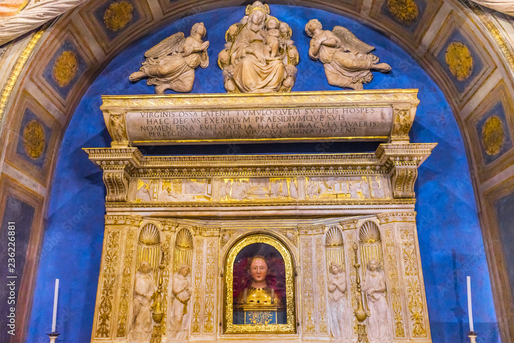 Saint Fina Altar Relics Church San Gimignano Tuscany Italy