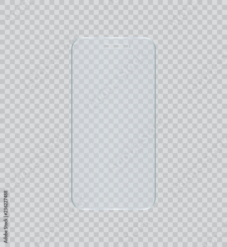 Vector screen protector film or glass cover. Screen protect Glass