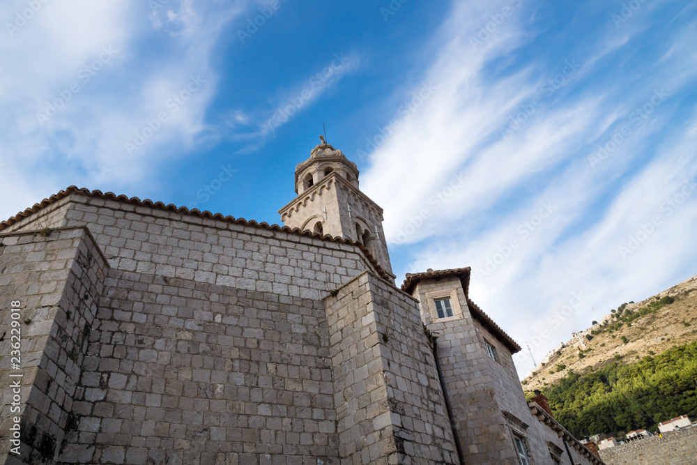 Bell tower of the Dominican Monastery in Dubrovnik, Croatia