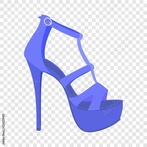 Blue woman sandal icon. Flat illustration of blue woman sandal vector icon for web design