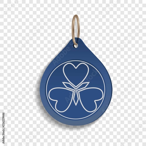 Blue trinket icon. Realistic illustration of blue trinket vector icon for web design