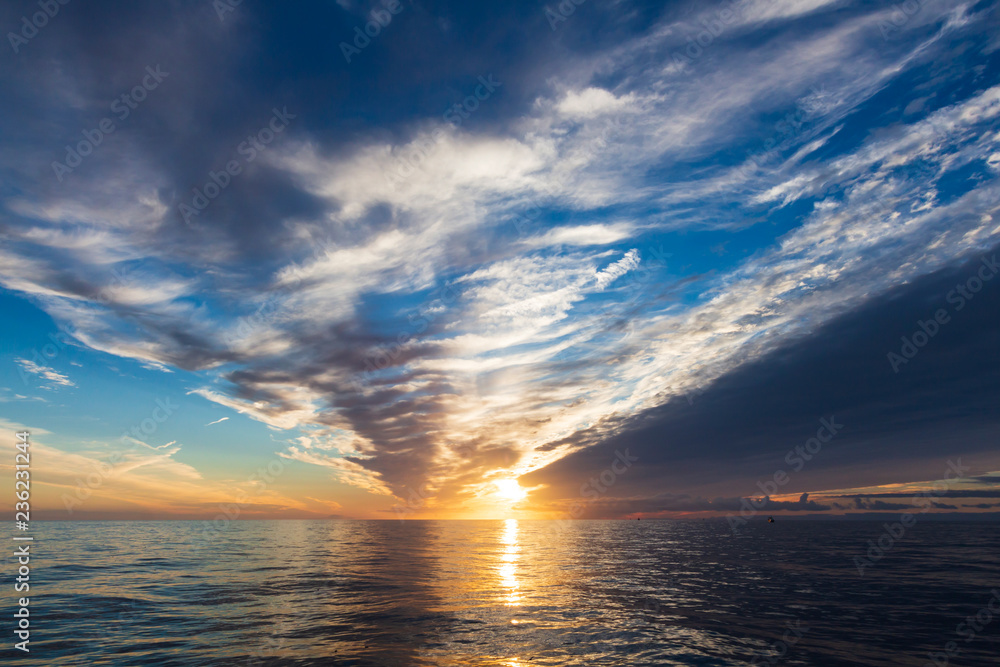 sunset over the sea