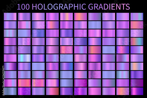 Holographic gradient colorful background. Hologram foil texture gradient template