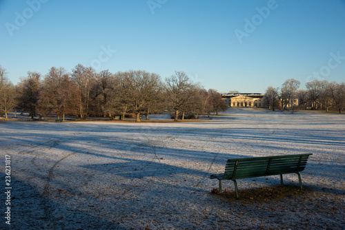 Park View at the island Drottningholm at first winterday in Stockholm