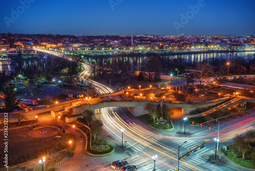 View on Key bridge at dawn, Washington DC, USA photo