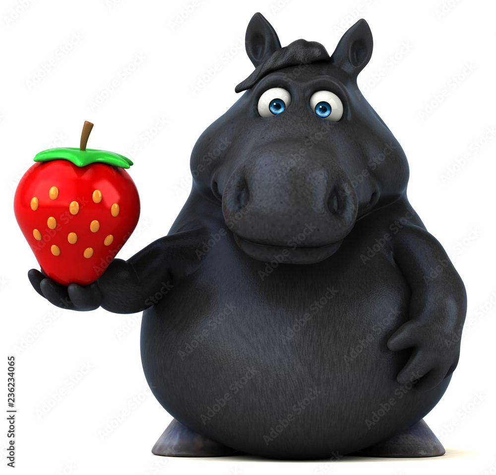 Naklejka premium Fun horse - 3D Illustration