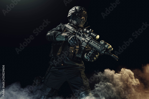 special forces soldier police  swat team member