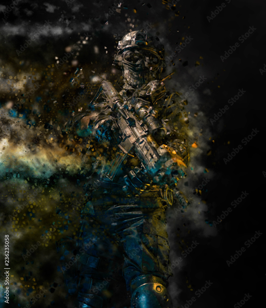 Obraz premium special forces soldier police, swat team member