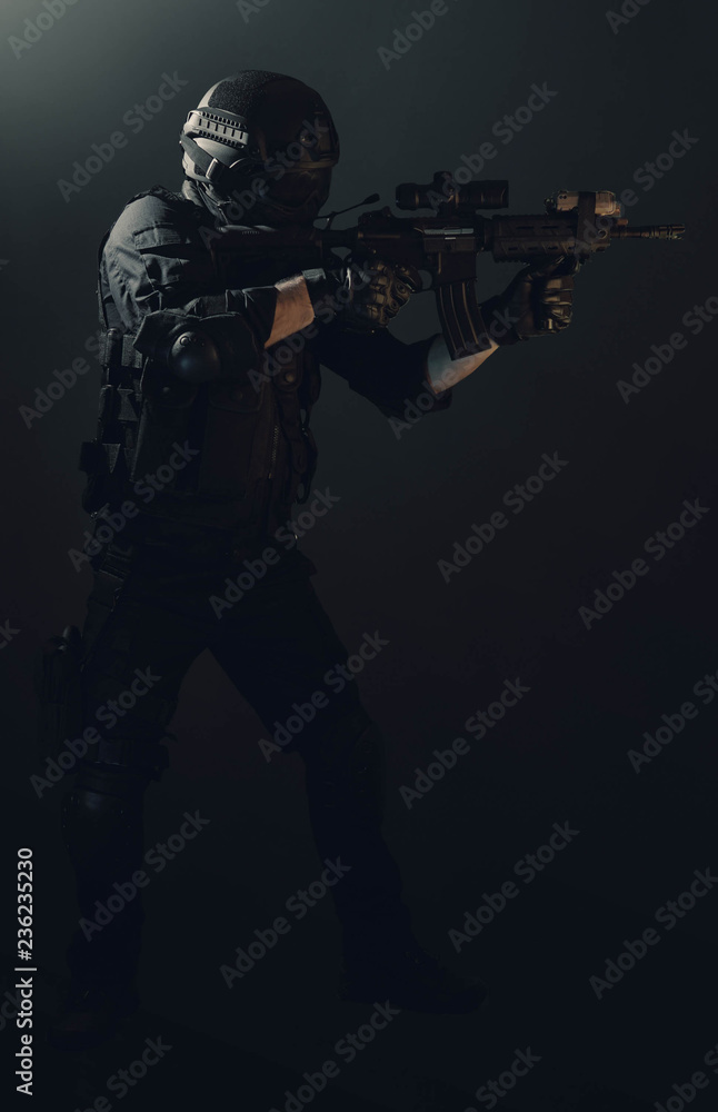 Fototapeta premium special forces soldier police, swat team member