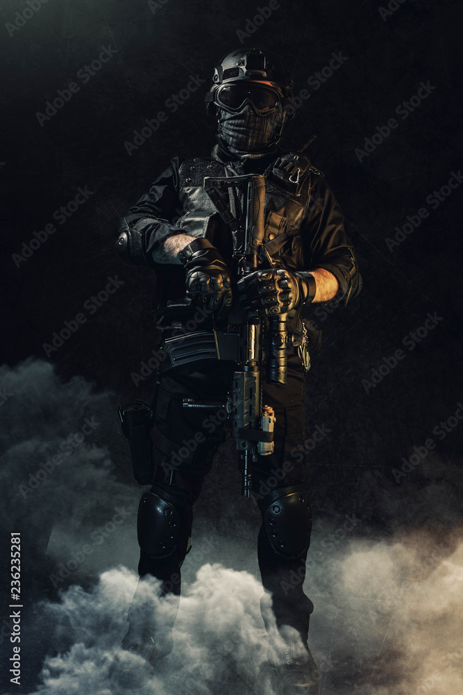 Naklejka premium special forces soldier police, swat team member