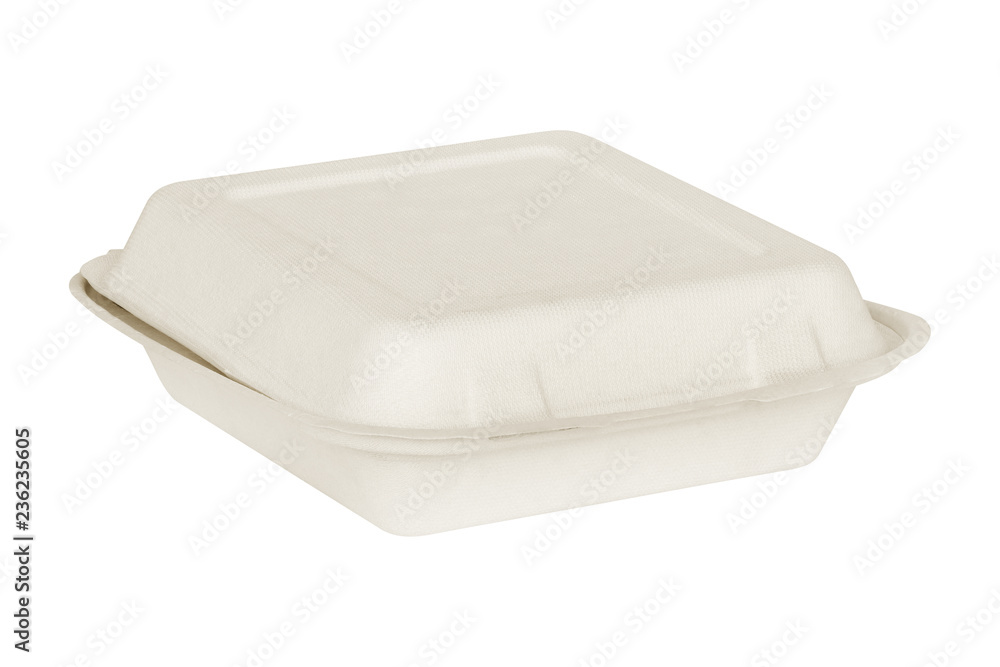 Natural plant fiber food box isolated on white background Natural plant fiber food box isolated on white background