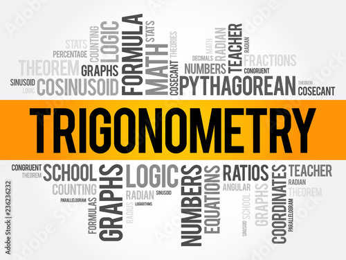 Trigonometry word cloud collage, education concept background