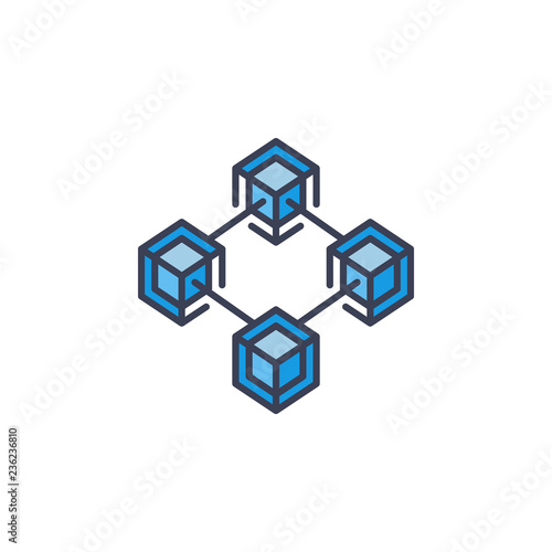 Modern blockchain technology vector icon or design element on white background