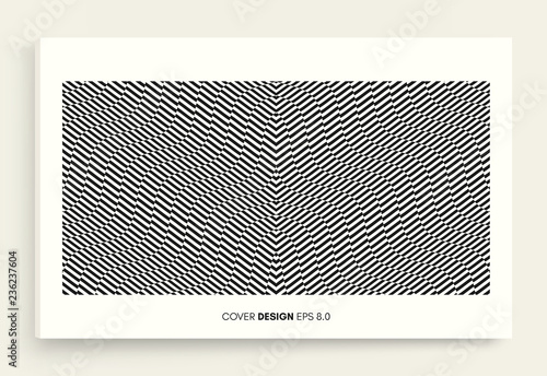 Pattern with optical illusion. Black and white design. Abstract striped background. Vector illustration.