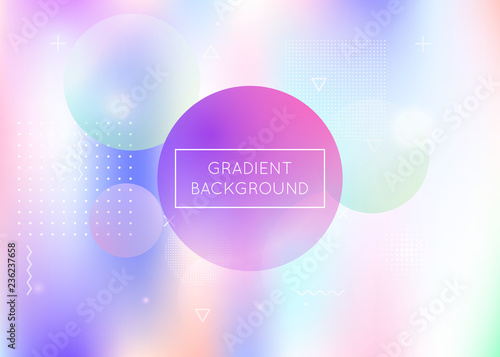 Bauhaus background with liquid shapes. Dynamic holographic fluid with gradient memphis elements. Graphic template for flyer, ui, magazine, poster, banner and app. Neon bauhaus background.