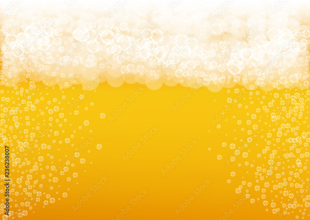 Beer background. Craft lager splash. Oktoberfest foam. Bavarian pint of ale with realistic white bubbles. Cool liquid drink for bar menu design. Golden bottle with beer background. Beer background. Craft lager splash. Oktoberfest foam. Bavarian pint of ale with realistic white bubbles. Cool liquid drink for bar menu design. Golden bottle with beer background.