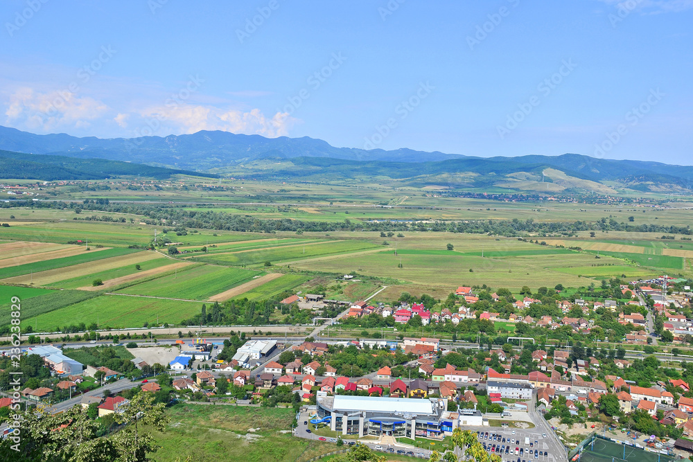 View of the city in Transylvania Romania