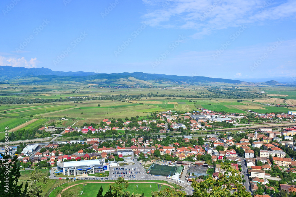 View of the city in Transylvania Romania